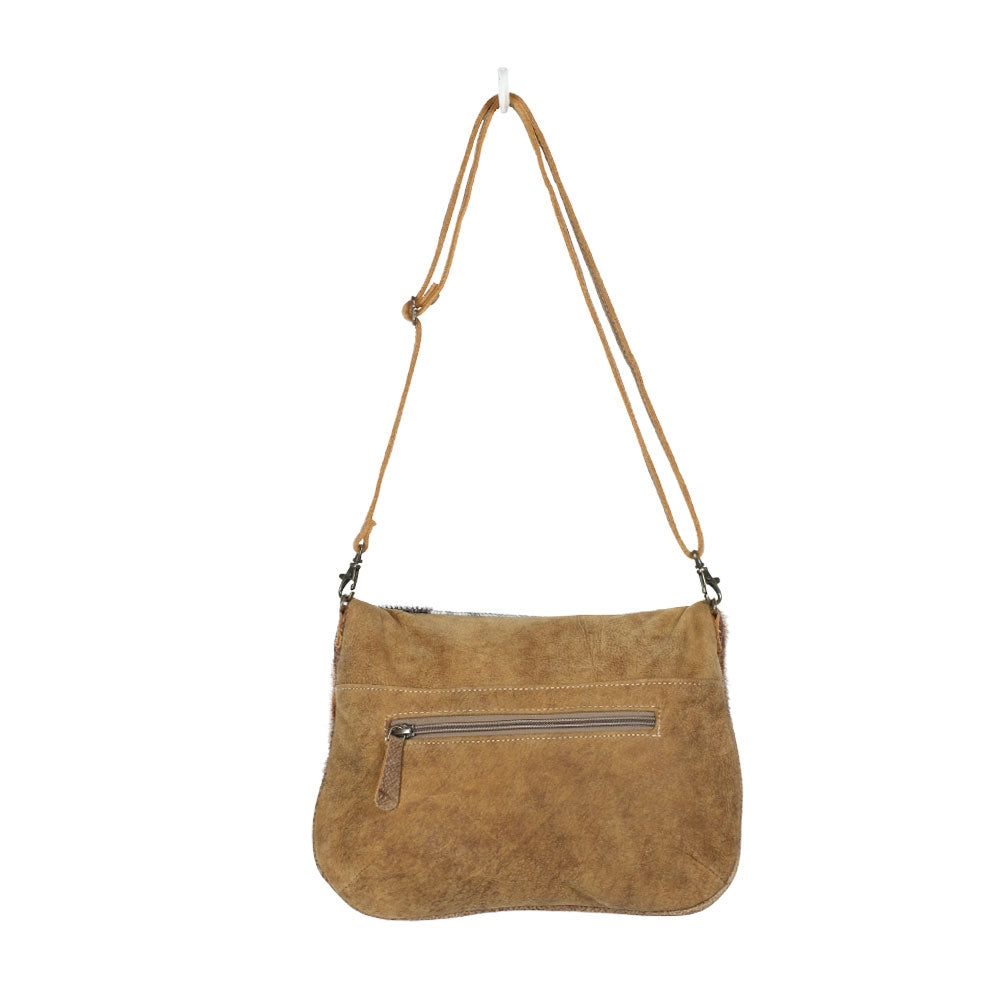 Black & White Flap Hairon Crossbody Bag - Myra Bags