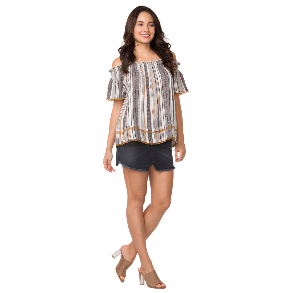 Patterned Streak Top - MyraUSA