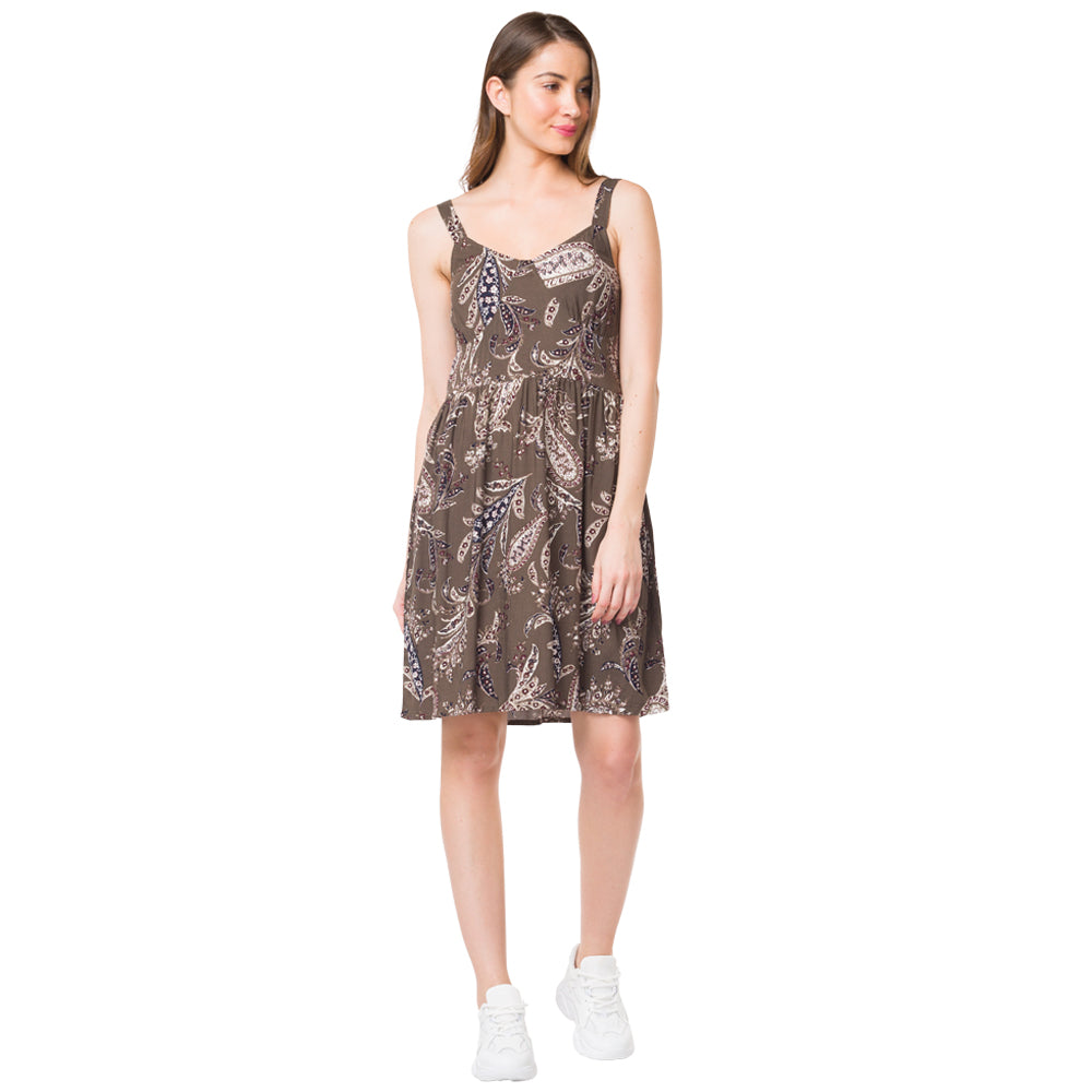 Brown Foliage Dress - MyraUSA