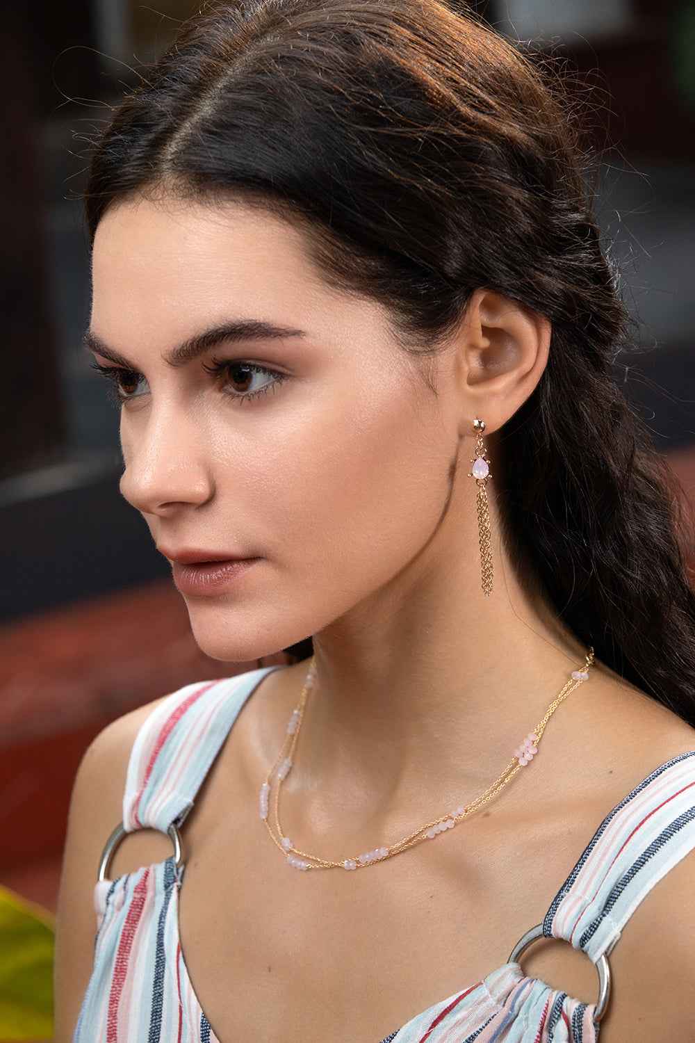 Netted Fall Drop Earrings