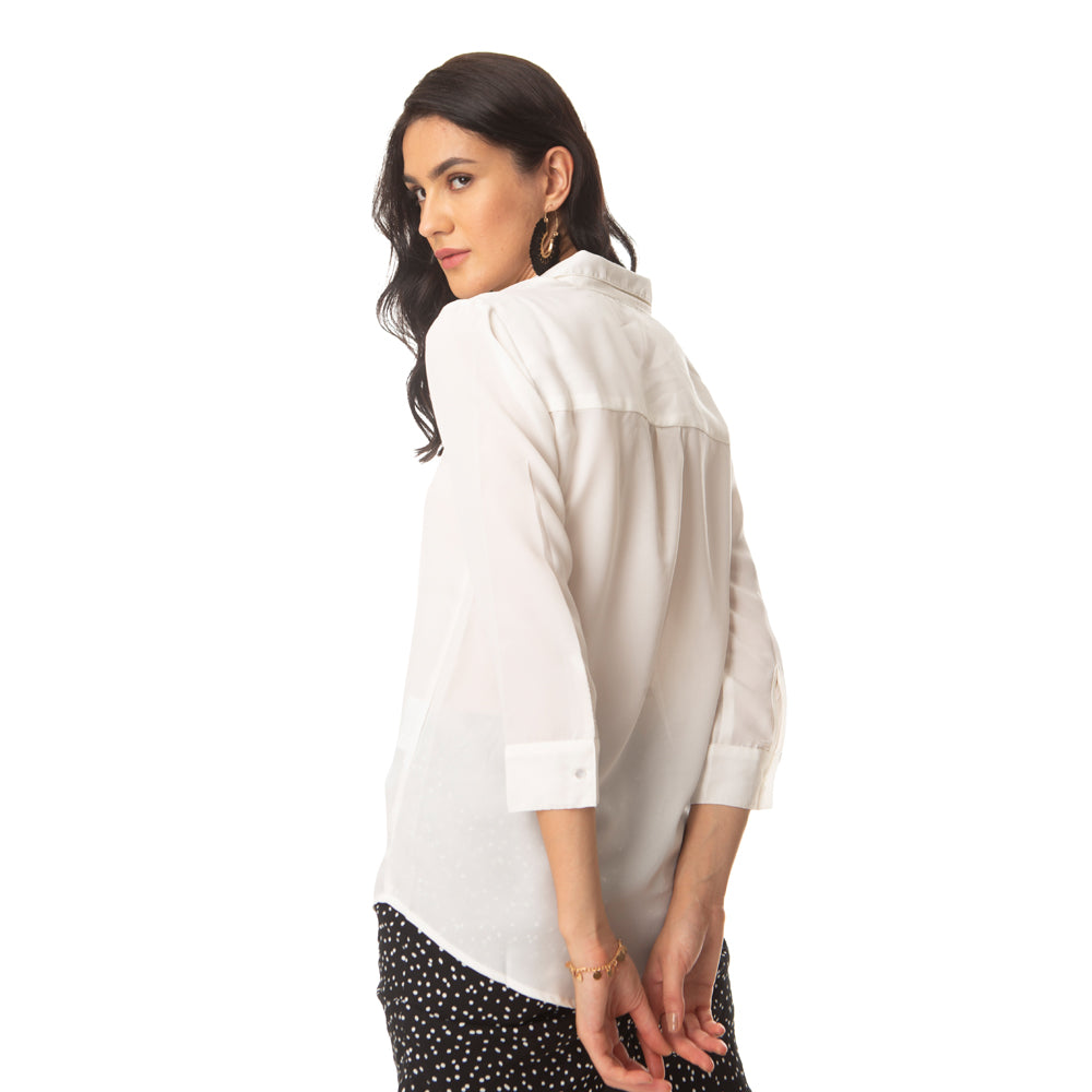 Minimalistic White Chic Shirt - MyraUSA