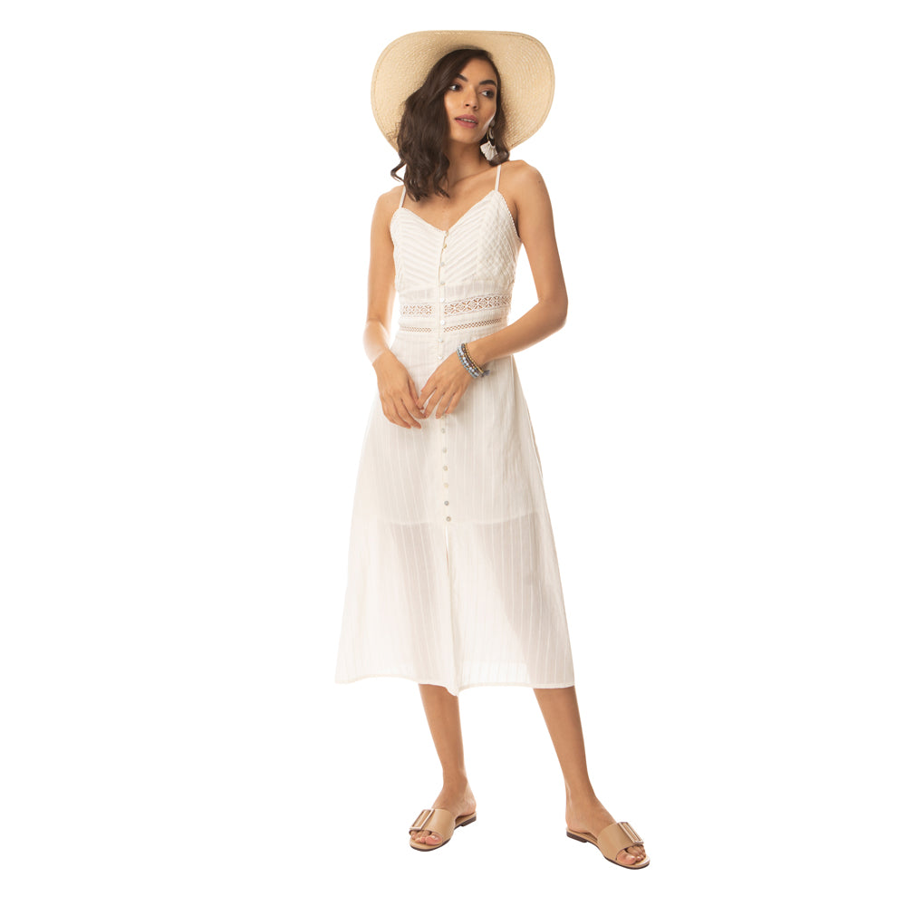 Chic Net Detail Dress - MyraUSA