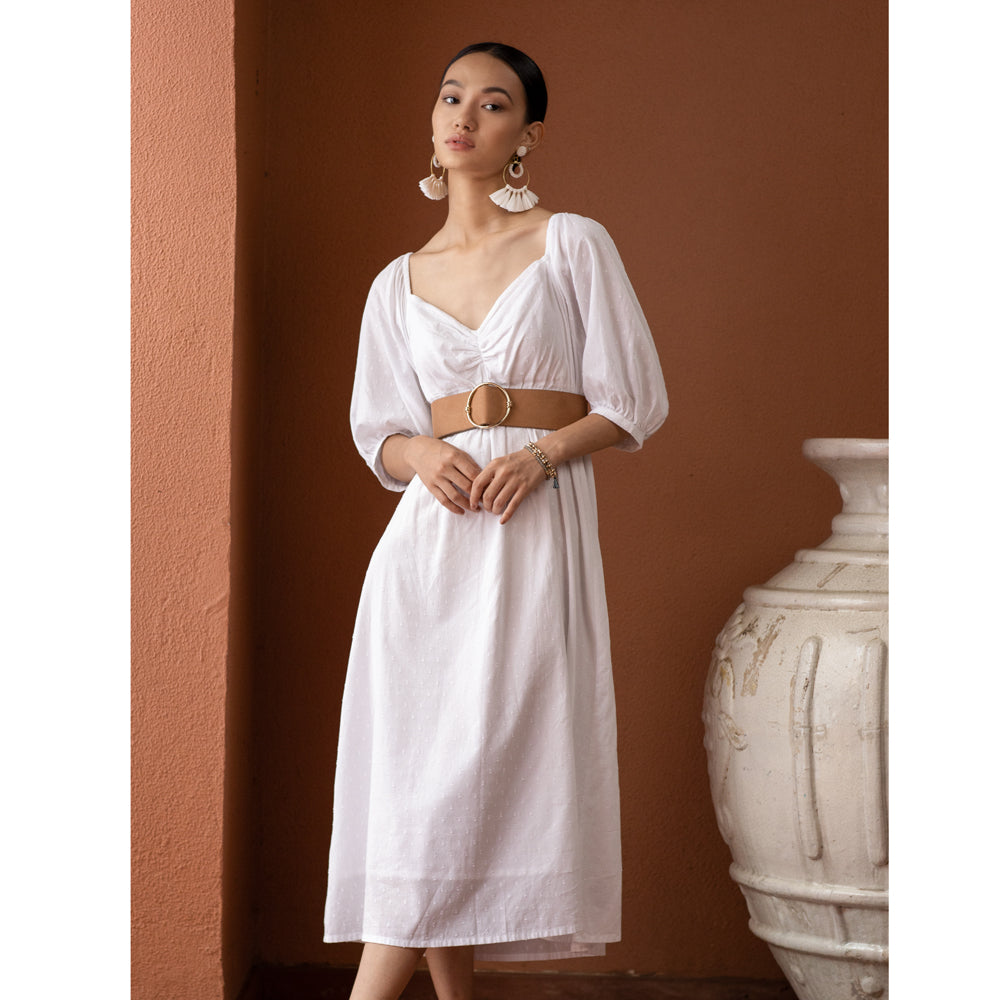 Blossomy White Dress - MyraUSA