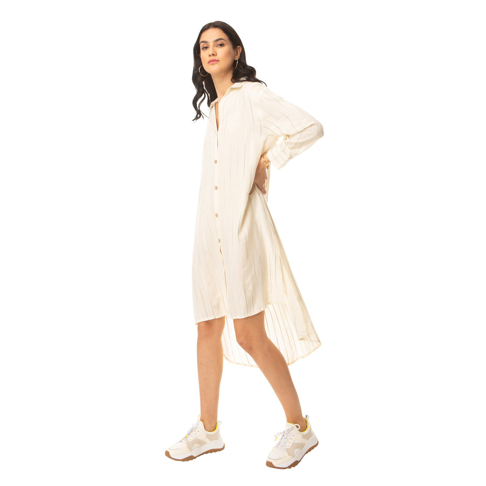 Strippy Collar Dress - MyraUSA