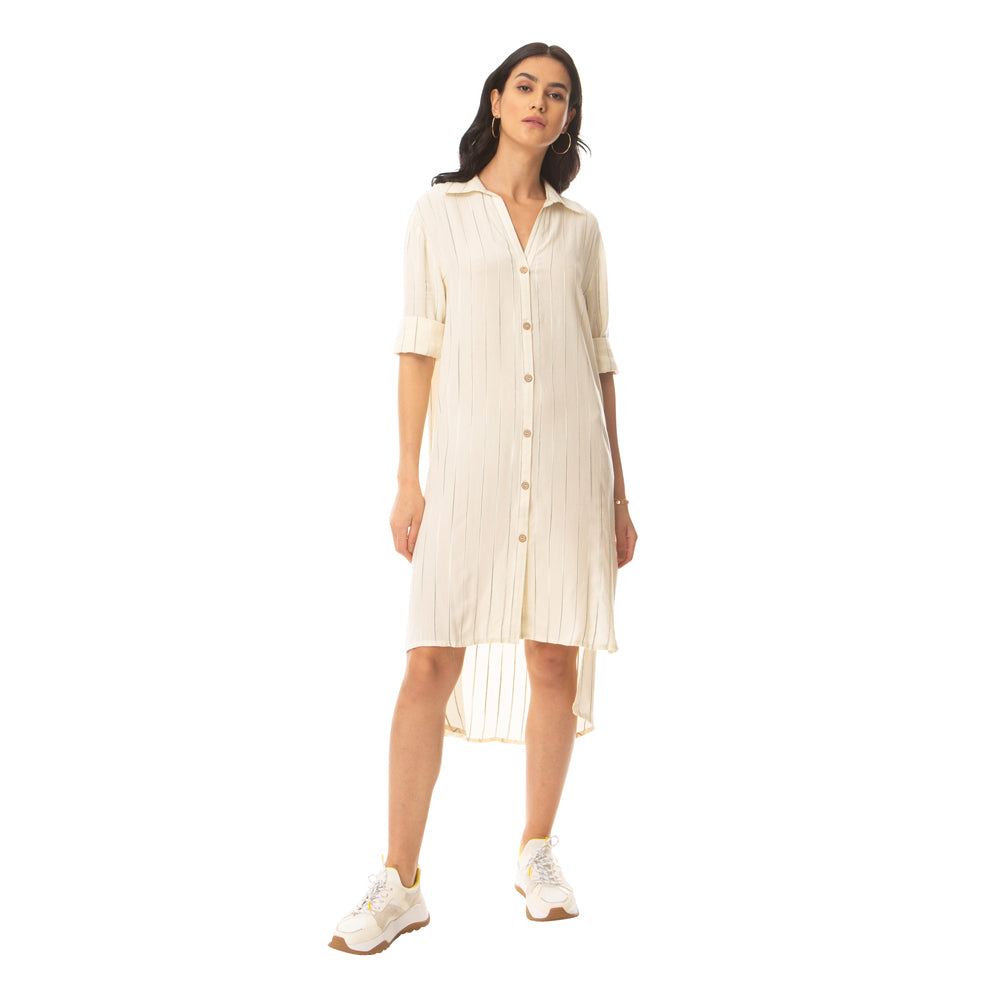 Strippy Collar Dress - MyraUSA
