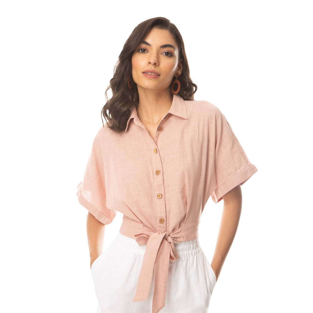 Peach Vegetable Dyed Shirt - MyraUSA