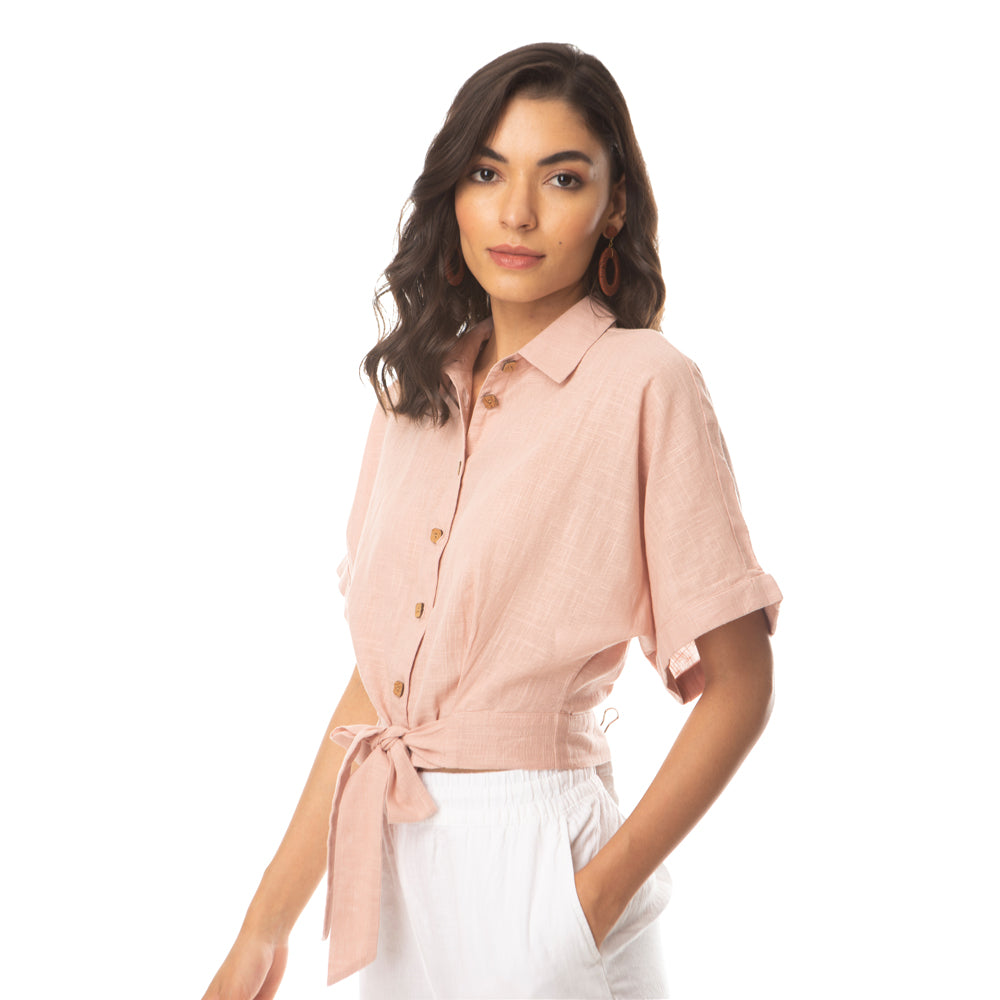 Peach Vegetable Dyed Shirt - MyraUSA