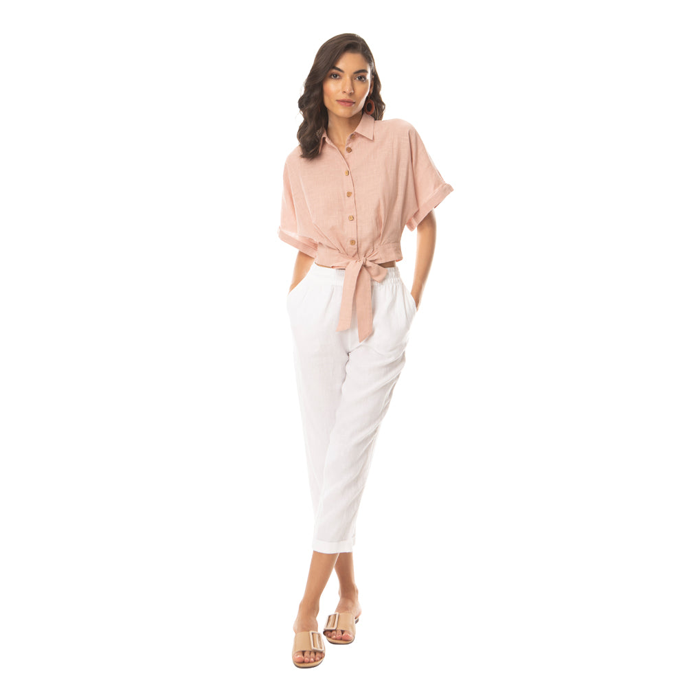 Peach Vegetable Dyed Shirt - MyraUSA