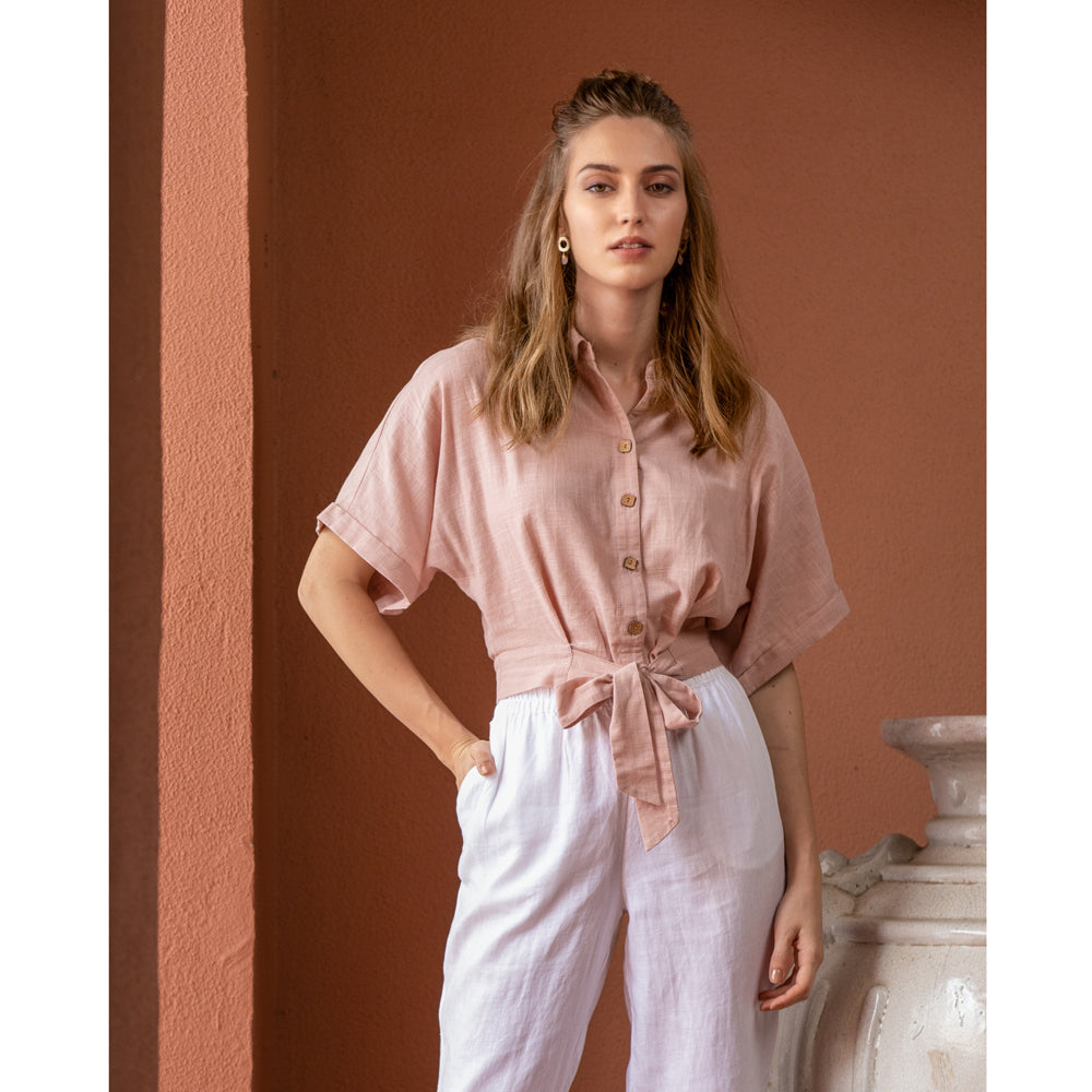 Peach Vegetable Dyed Shirt - MyraUSA