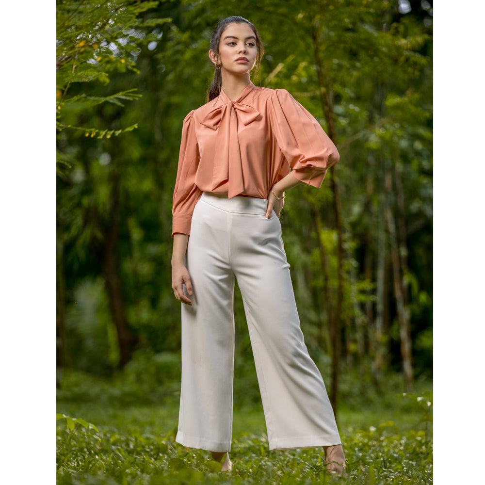 Tempted Peach Bow Shirt - MyraUSA