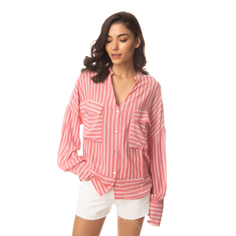 Striped Oversized Shirt - MyraUSA