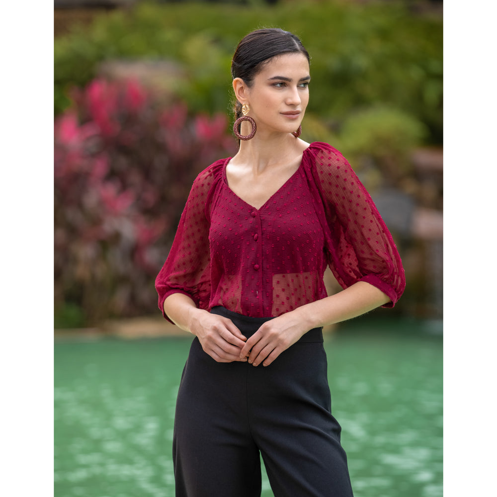 Cherry See-Through Crop Top - MyraUSA