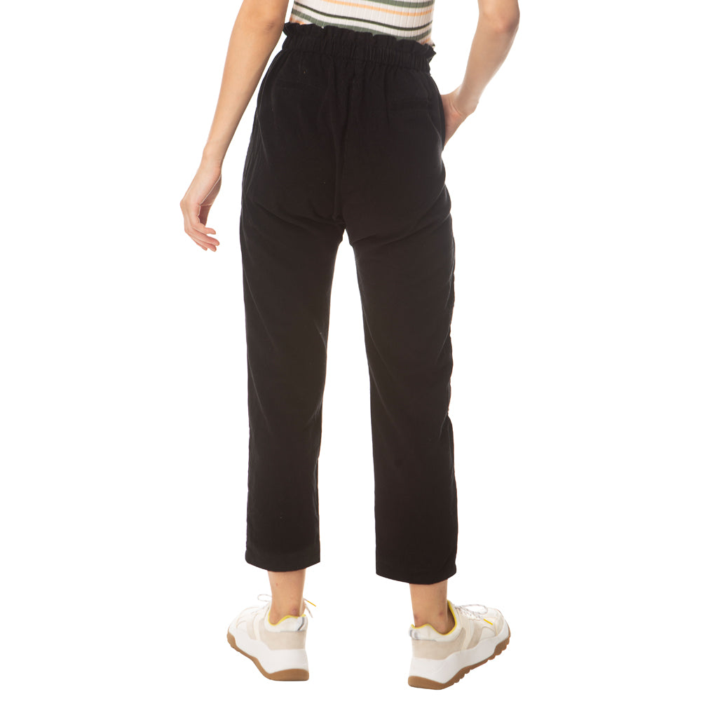Corduroy Textured Black Pants - MyraUSA
