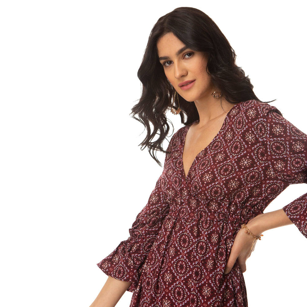 Ajrakh Midi Dress - MyraUSA