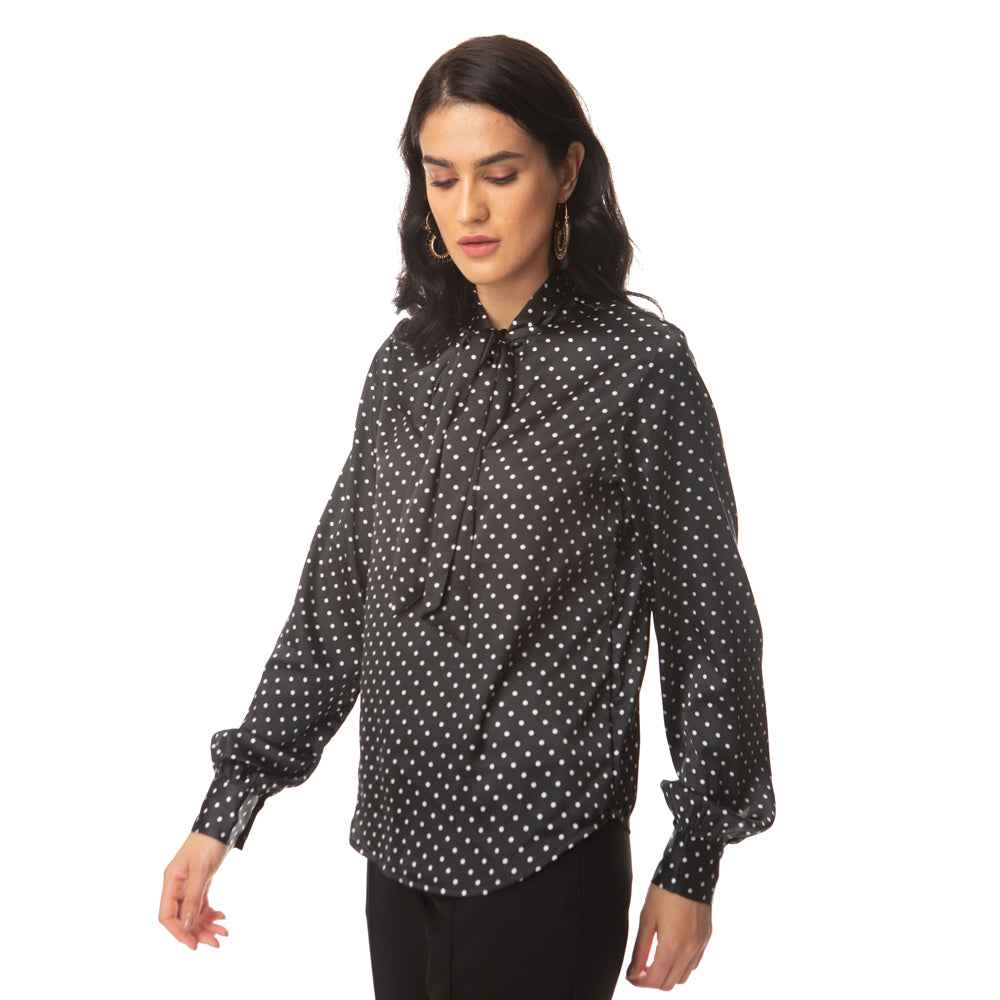 Polka Galore Bow Top