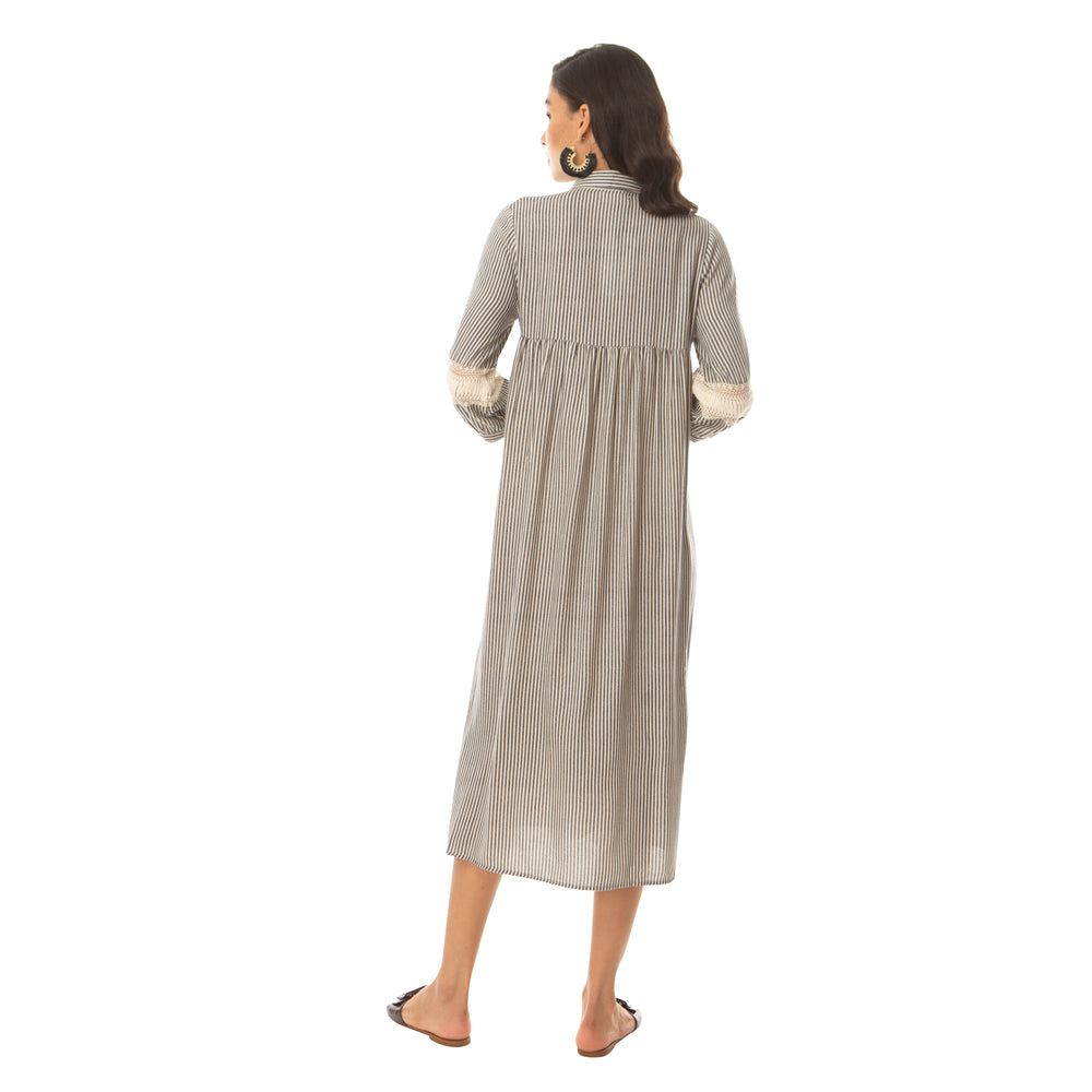 Charm-olived Buttoned Dress - MyraUSA