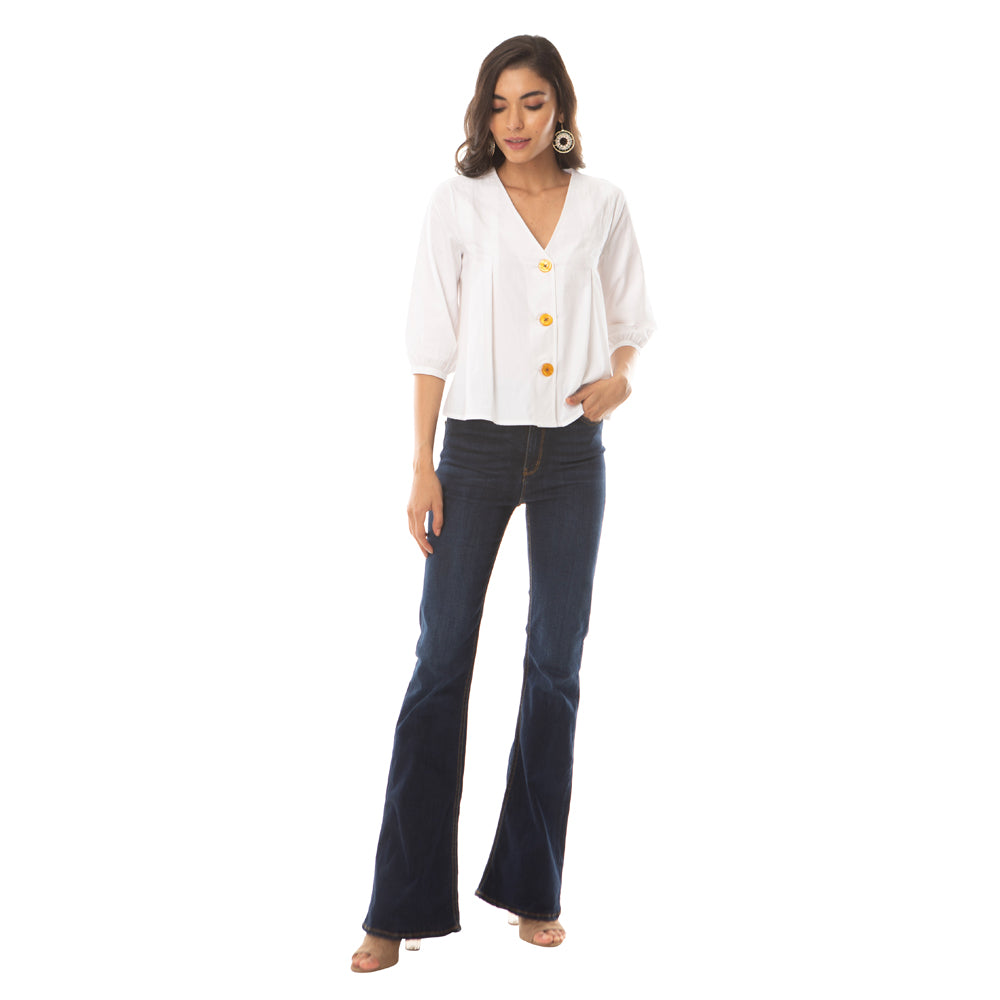 Glistening White Top - MyraUSA