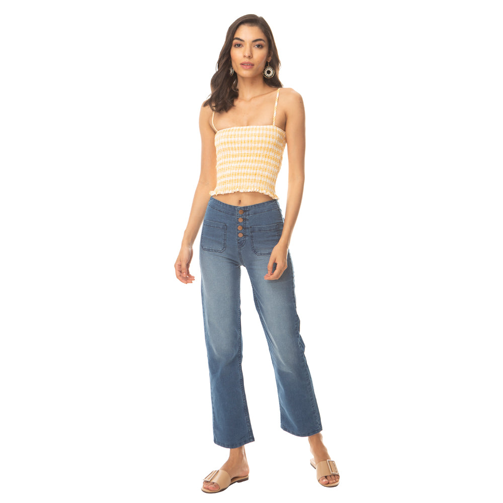 Sprico High-Waist Buttoned Jeans - MyraUSA