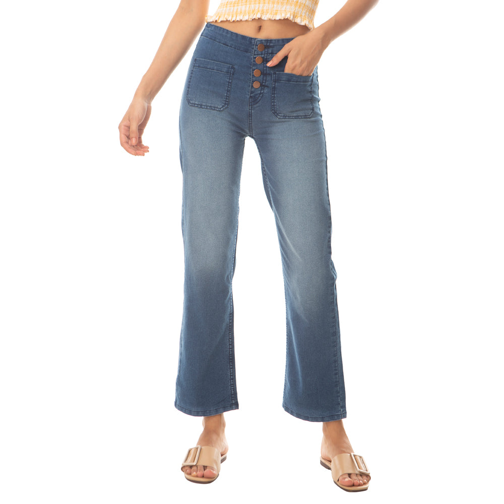 Sprico High-Waist Buttoned Jeans - MyraUSA