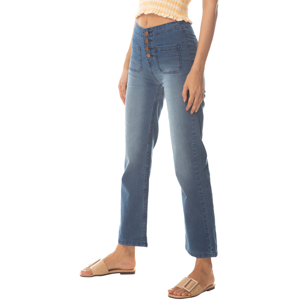 Sprico High-Waist Buttoned Jeans - MyraUSA