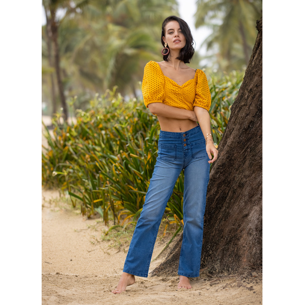 Sprico High-Waist Buttoned Jeans - MyraUSA