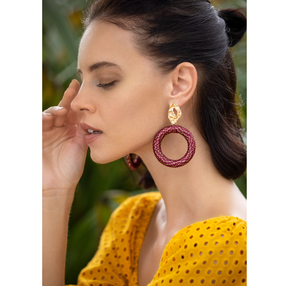 Hammered Blossom Hoops - MyraUSA