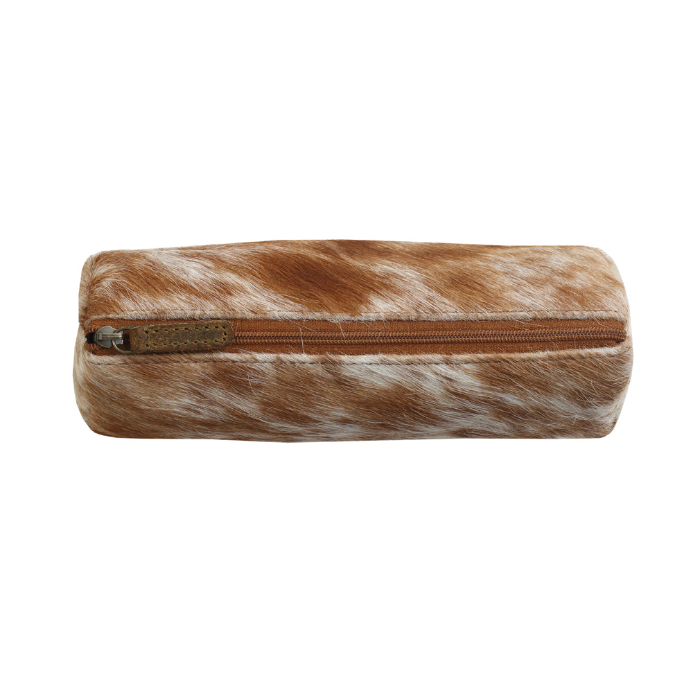 SANDY LEATHER AND HAIRON MULTI POUCH - MyraUSA