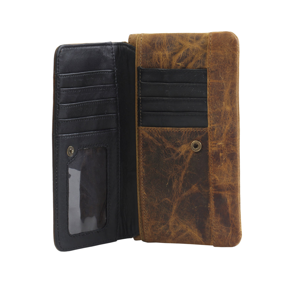 OAK FIRE LEATHER AND HAIRON WALLET - MyraUSA