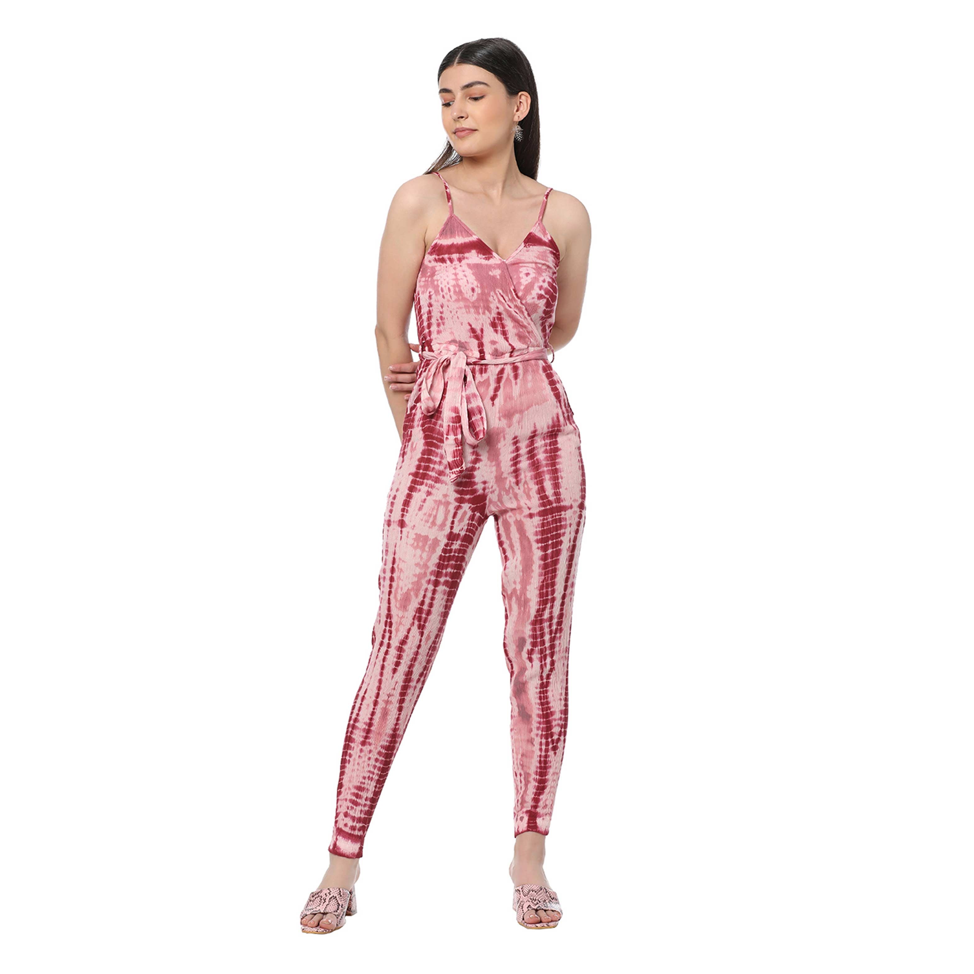 Pink Tinted Strappy Jumpsuit - MyraUSA
