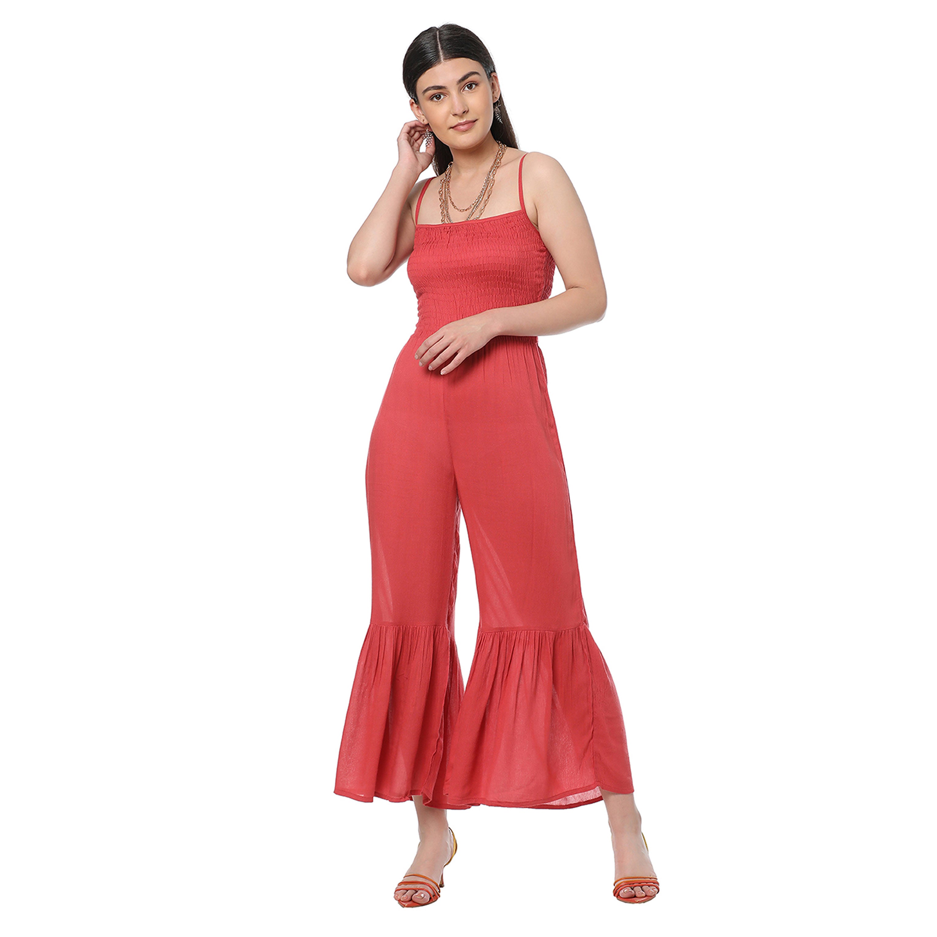 Flared Vermillion Jumpsuit - MyraUSA