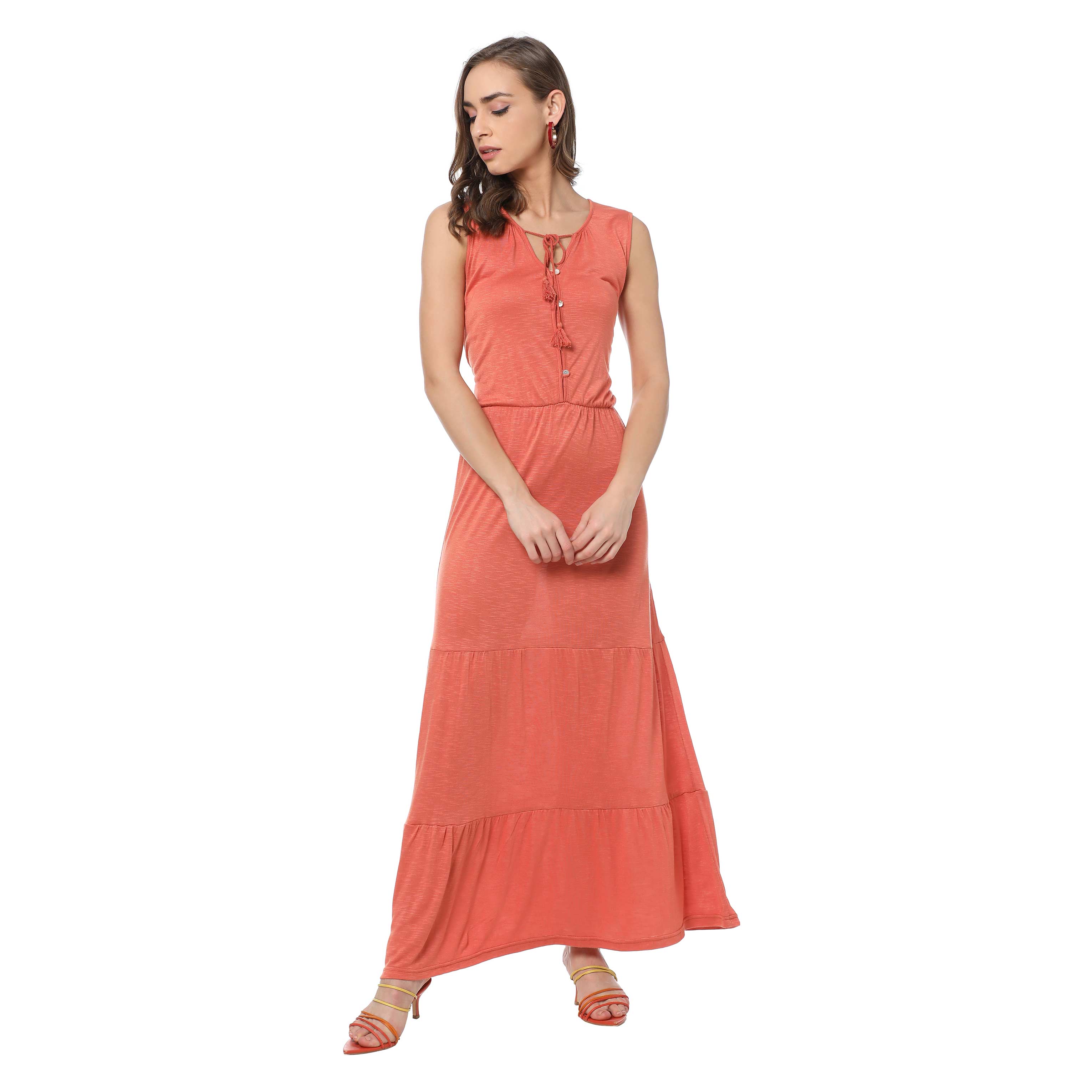 Layered Coral Dress - MyraUSA