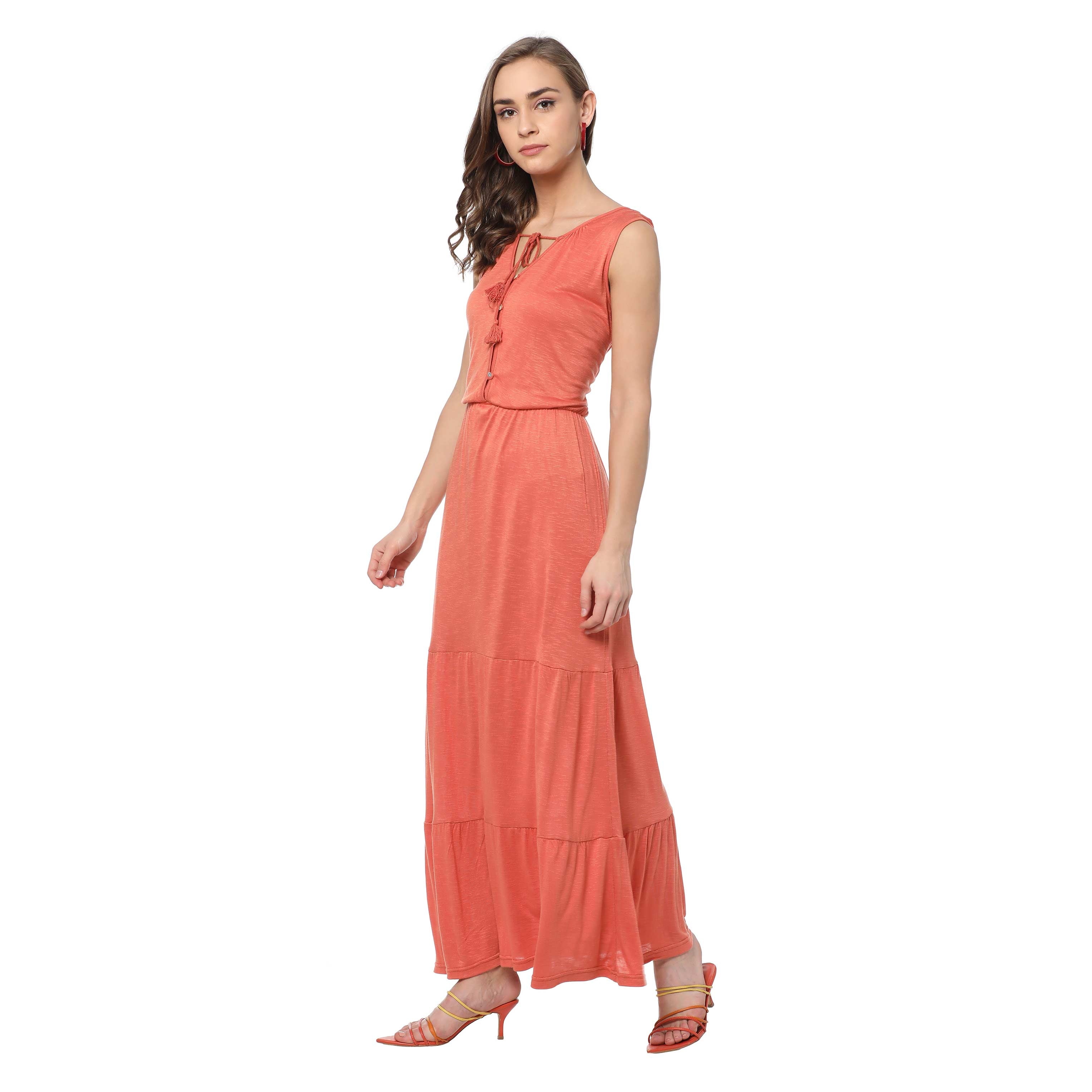 Layered Coral Dress - MyraUSA