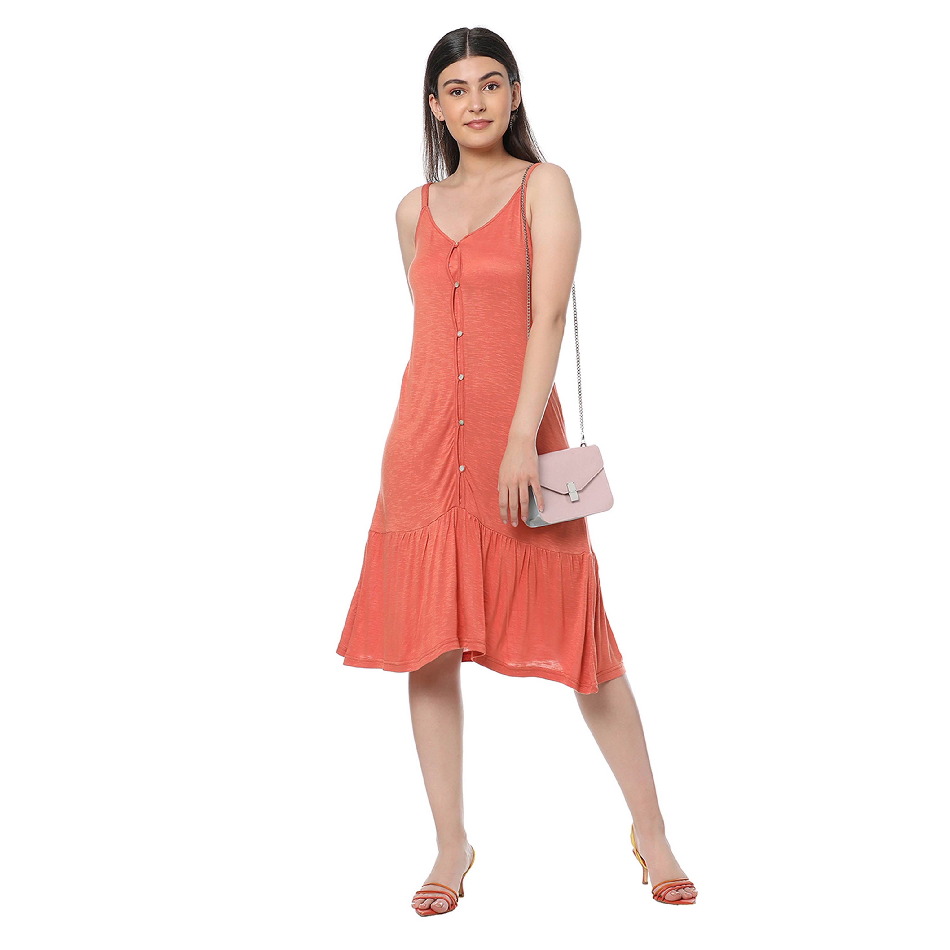 Refined Orange Dress - MyraUSA