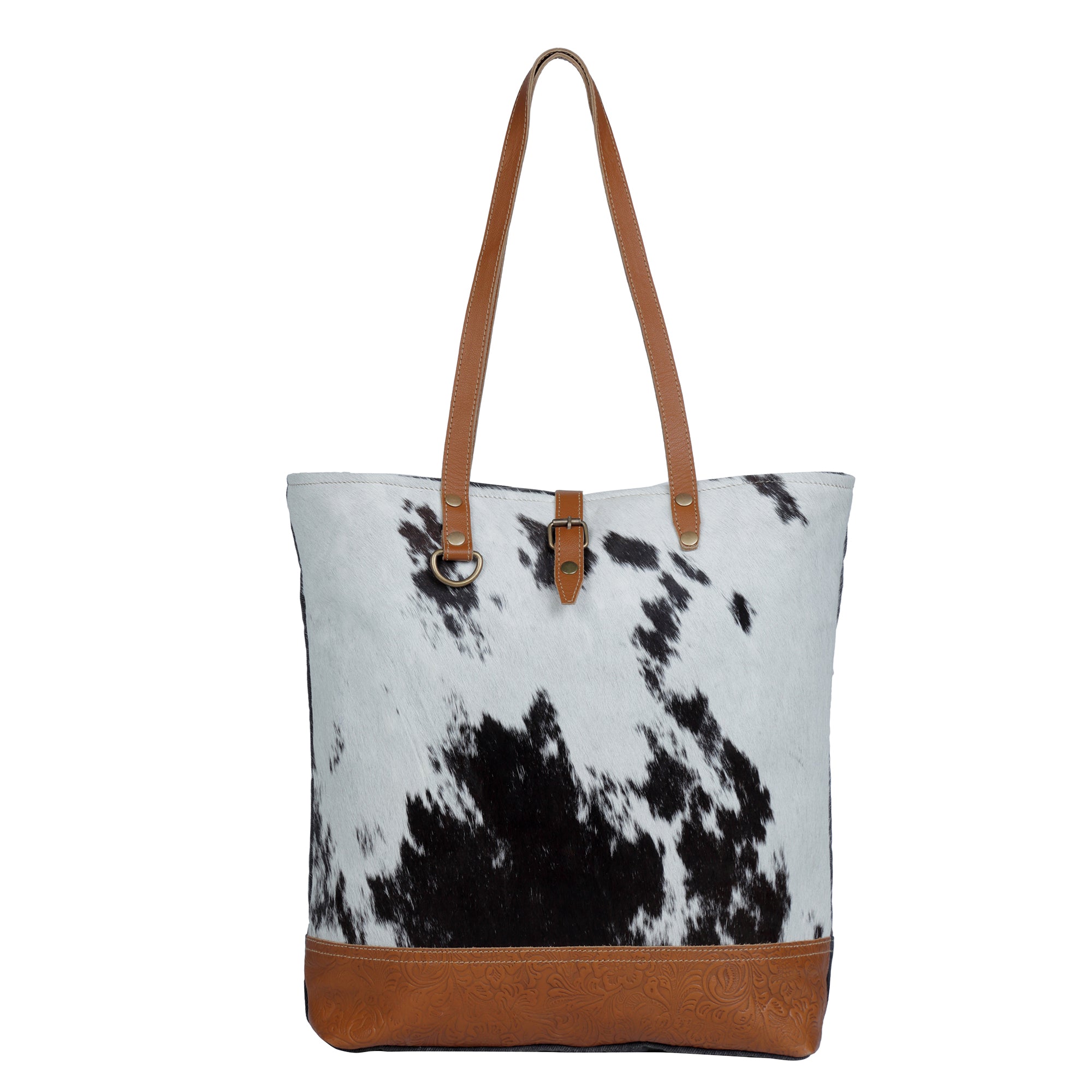 Rock-Strewn Canvas & Hairon Bag - MyraUSA