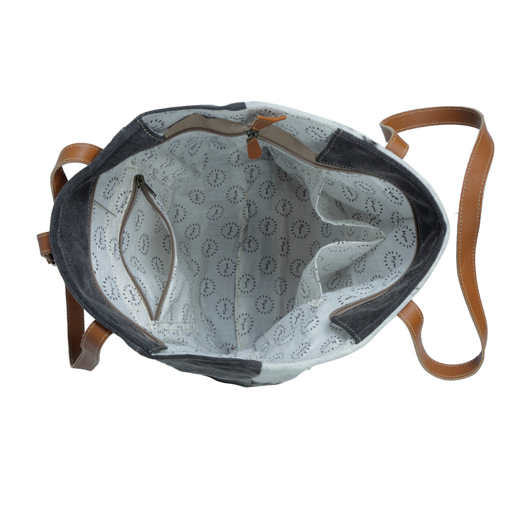 Rock-Strewn Canvas & Hairon Bag - MyraUSA