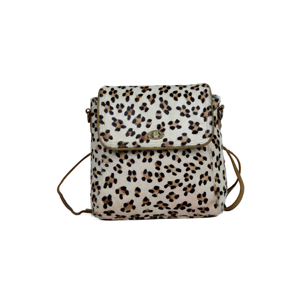 Quaint Leopard Print Leather & Hairon Bag - Myra USA