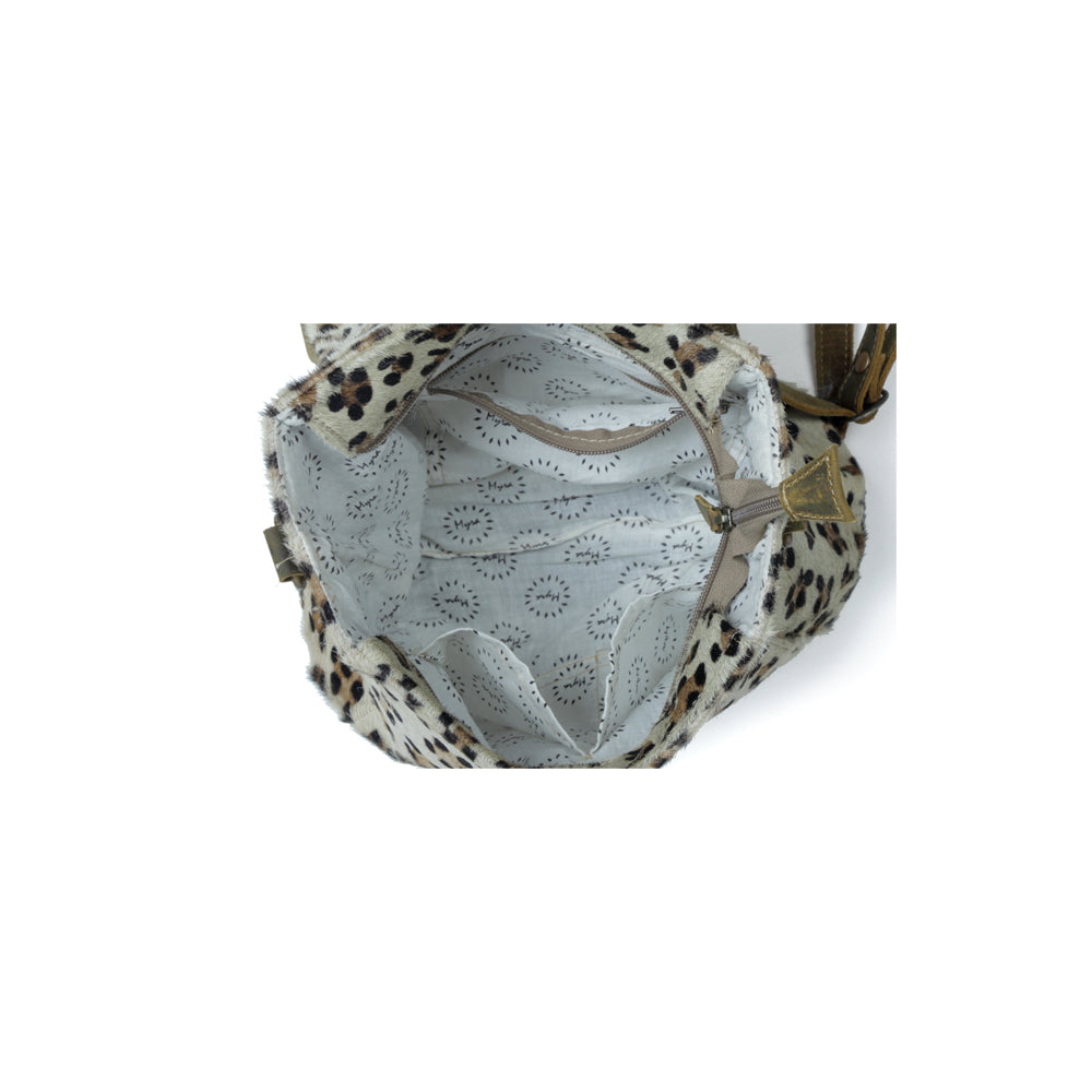 Quaint Leopard Print Leather & Hairon Bag - Myra USA
