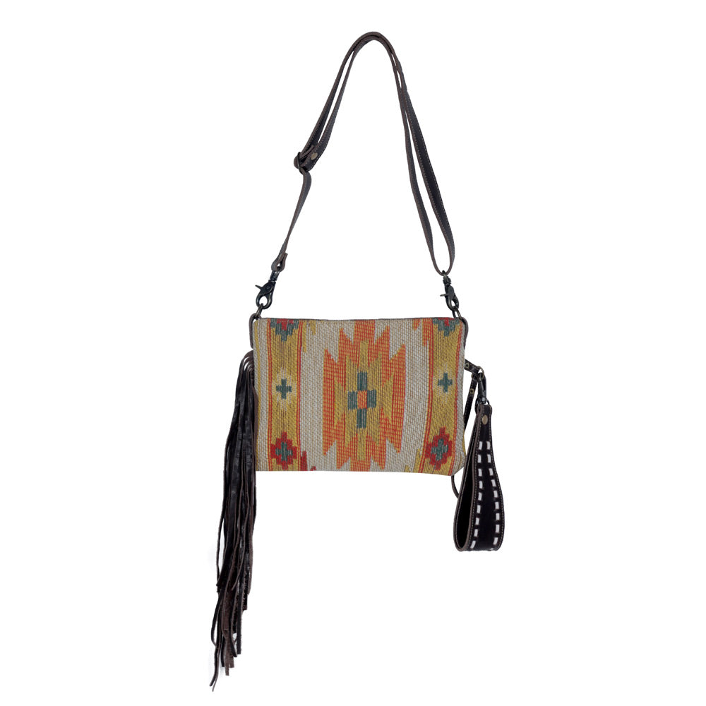 Dazzling Yellow Hand-Tooled Bag - Myra USA