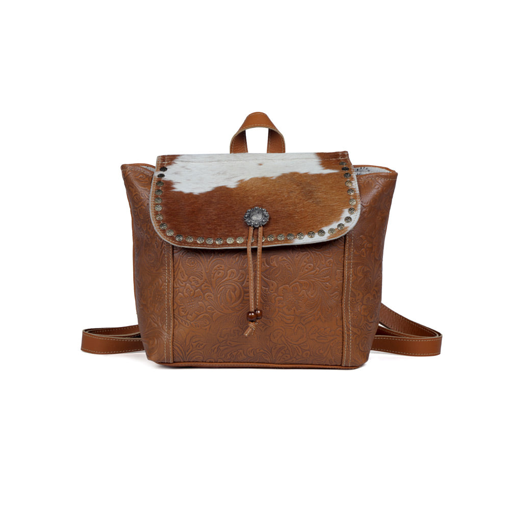 Classic Carvings Leather & Hairon Bag - Myra USA