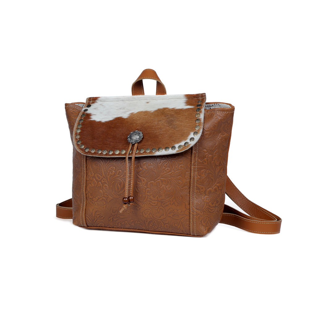 Classic Carvings Leather & Hairon Bag - Myra USA