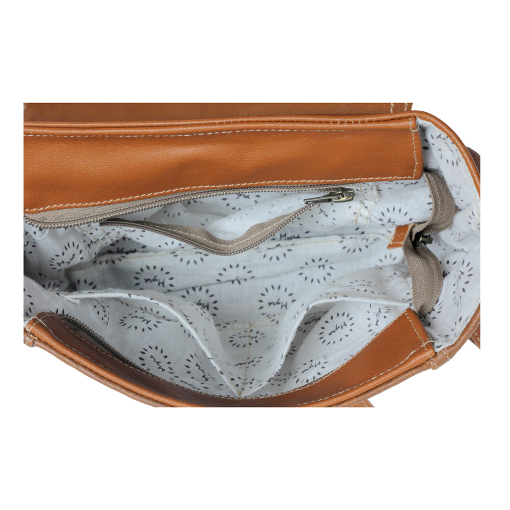 Classic Carvings Leather & Hairon Bag - Myra USA