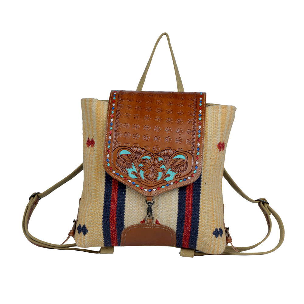 Lucent Backpack Hand-Tooled Bag. - Myra USA