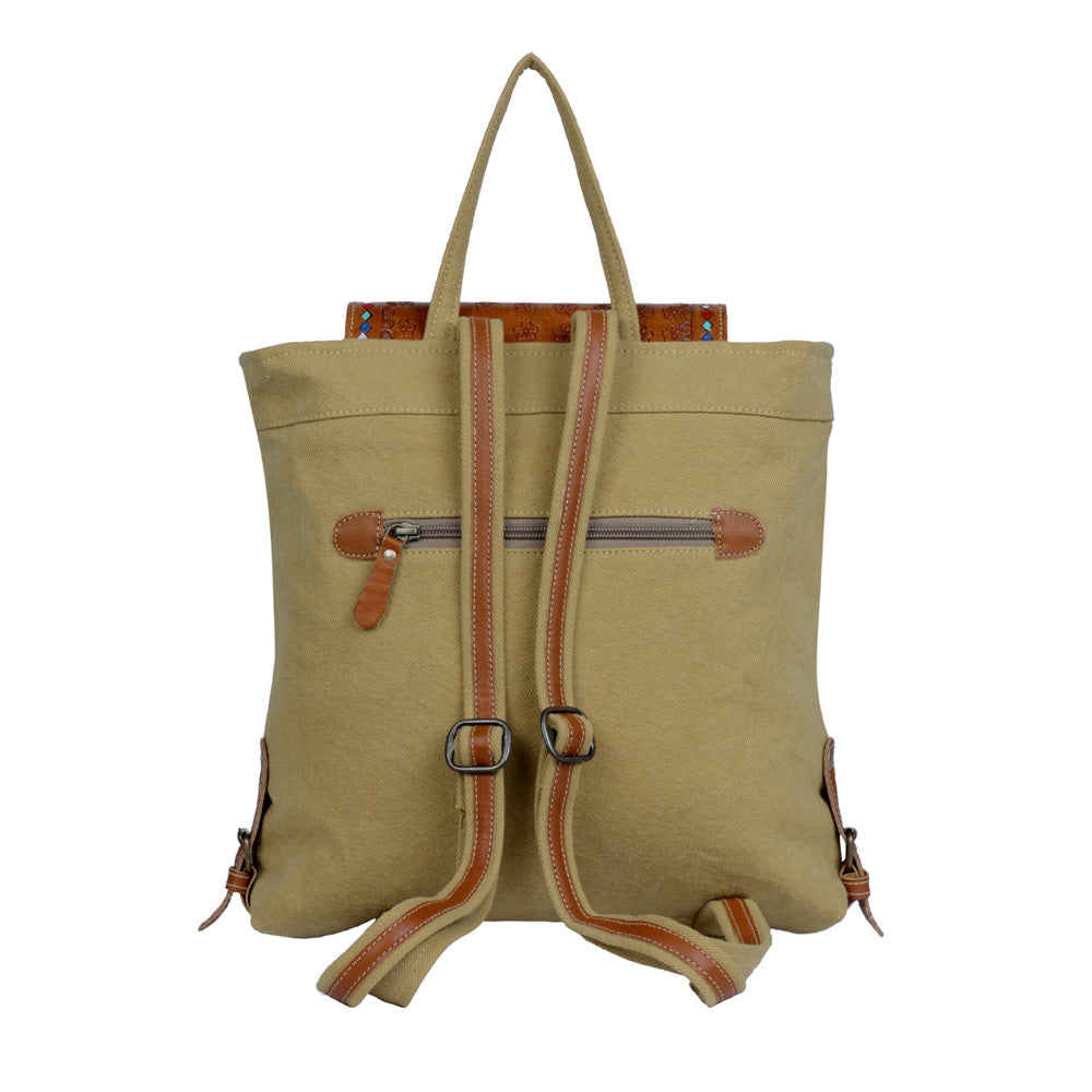Lucent Backpack Hand-Tooled Bag. - Myra USA