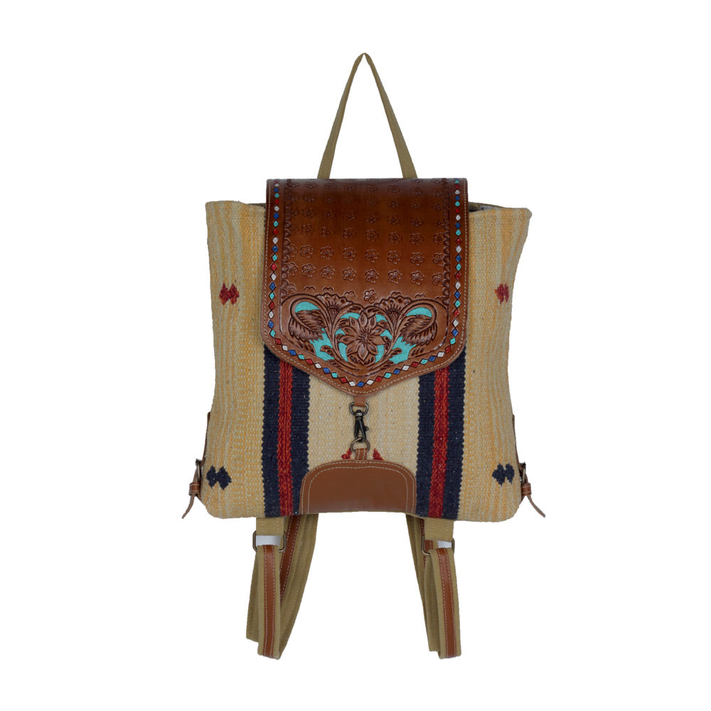 Lucent Backpack Hand-Tooled Bag. - Myra USA