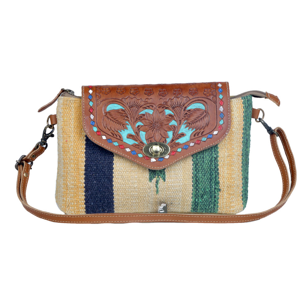 Beamy Rays Hand-Tooled Bag. - Myra USA