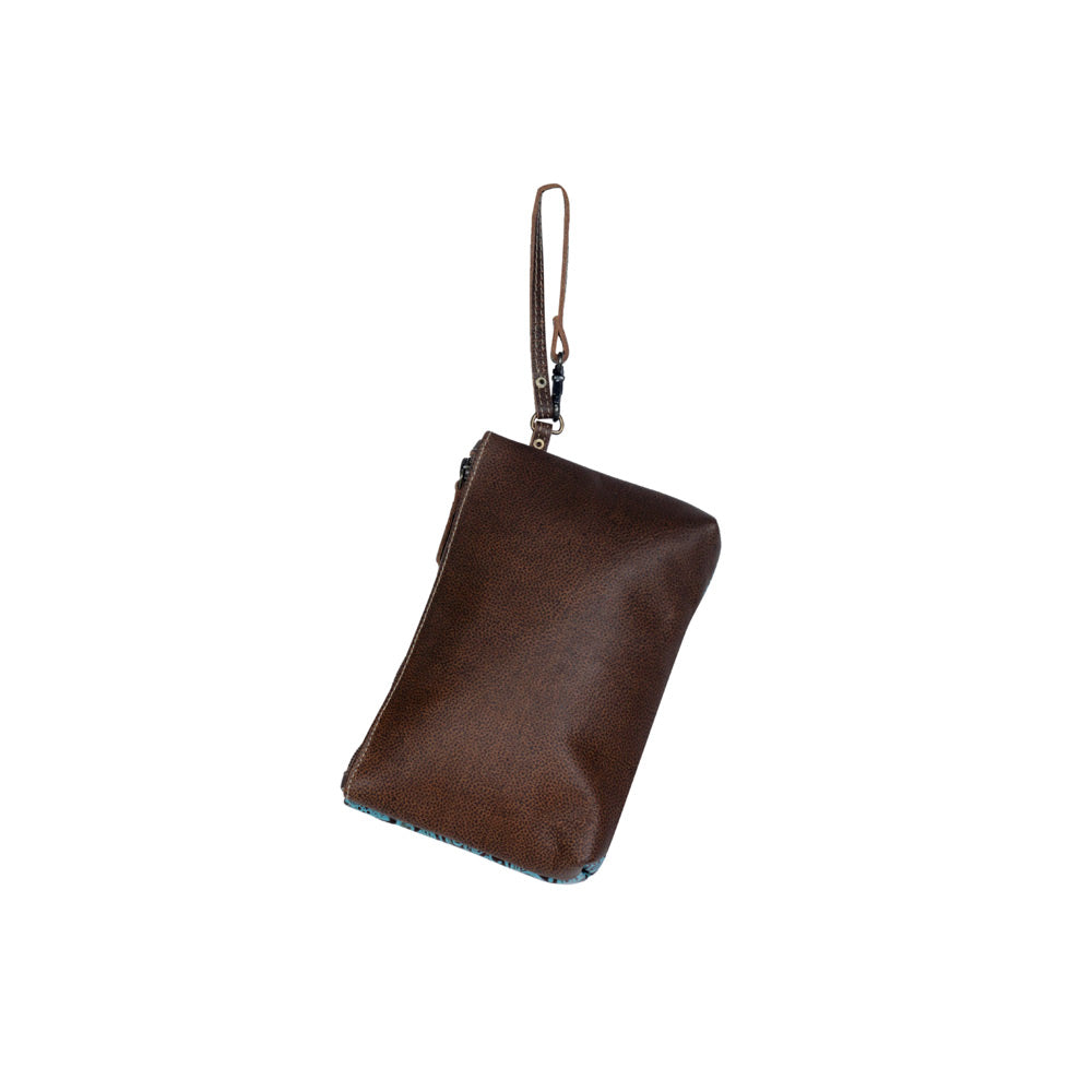 Aqua Wristlet Leather & Hairon Bag - Myra USA