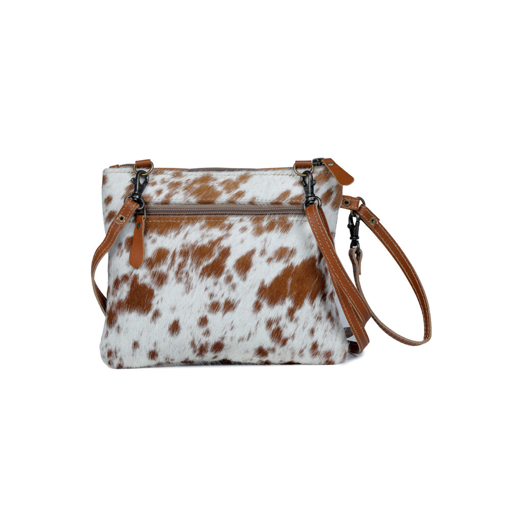 Ornate Brown Leather & Hairon Bag - MyraUSA