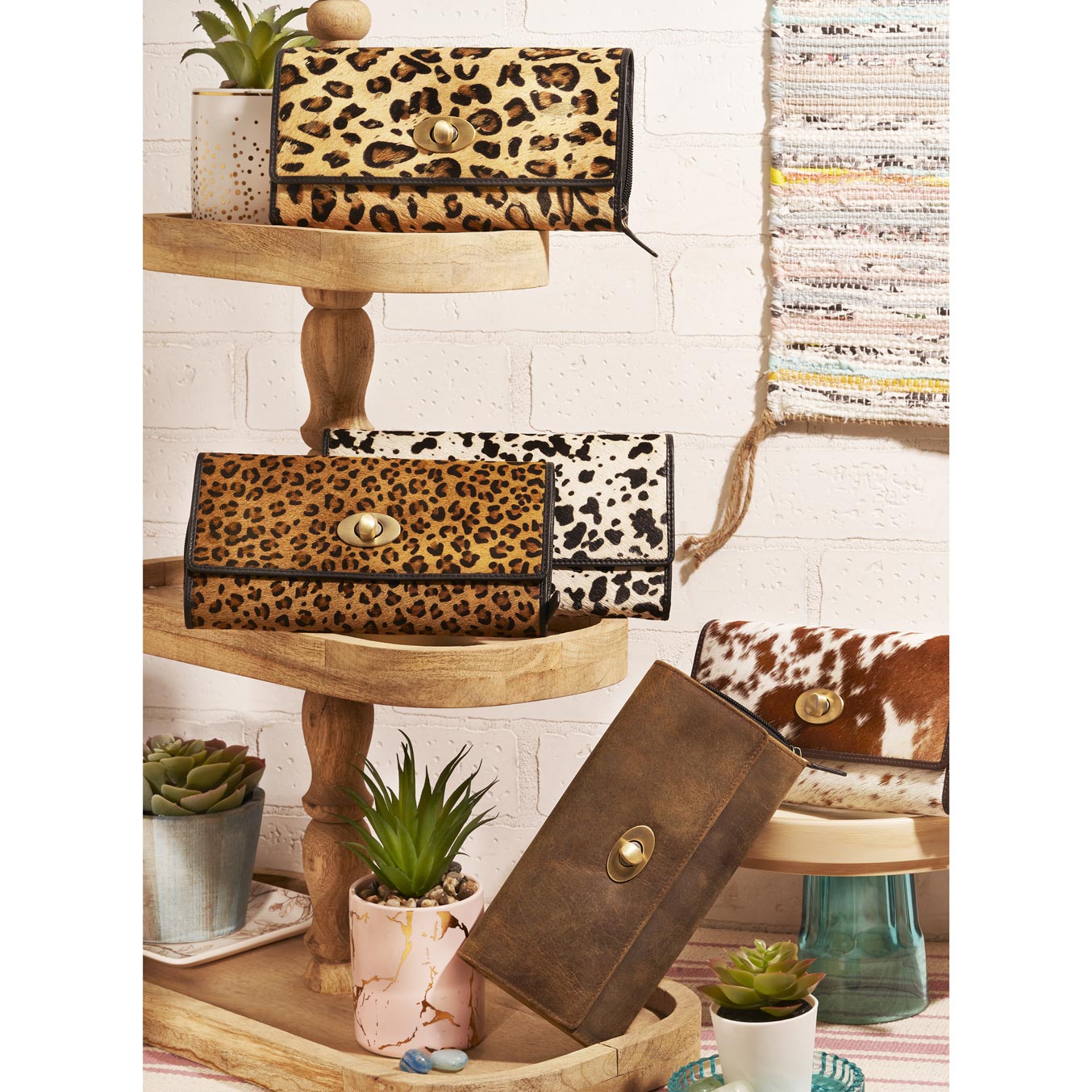 Ornate Leopard Print Wallet - MyraUSA