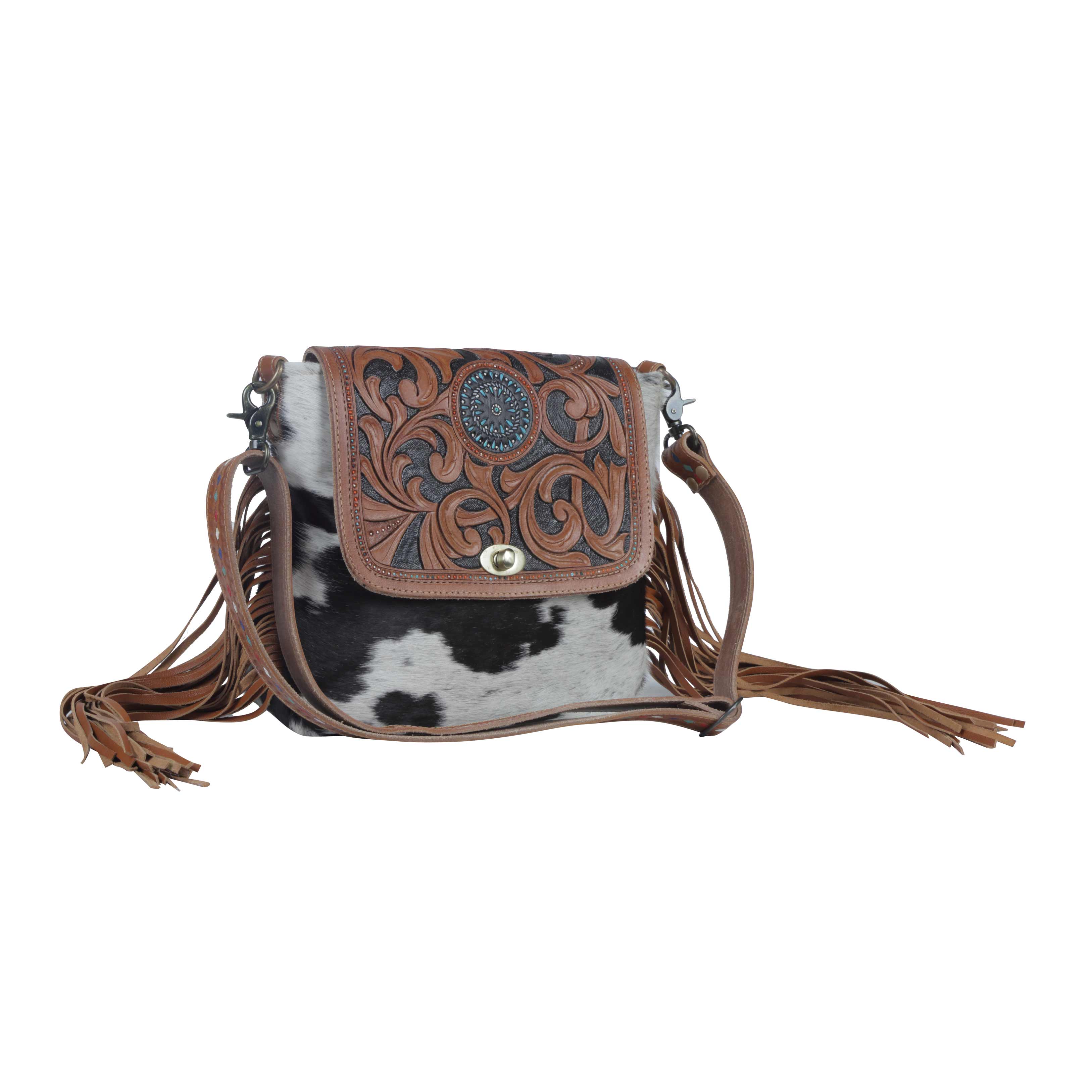 Brown Boughs  Hand-Tooled Bag - MyraUSA