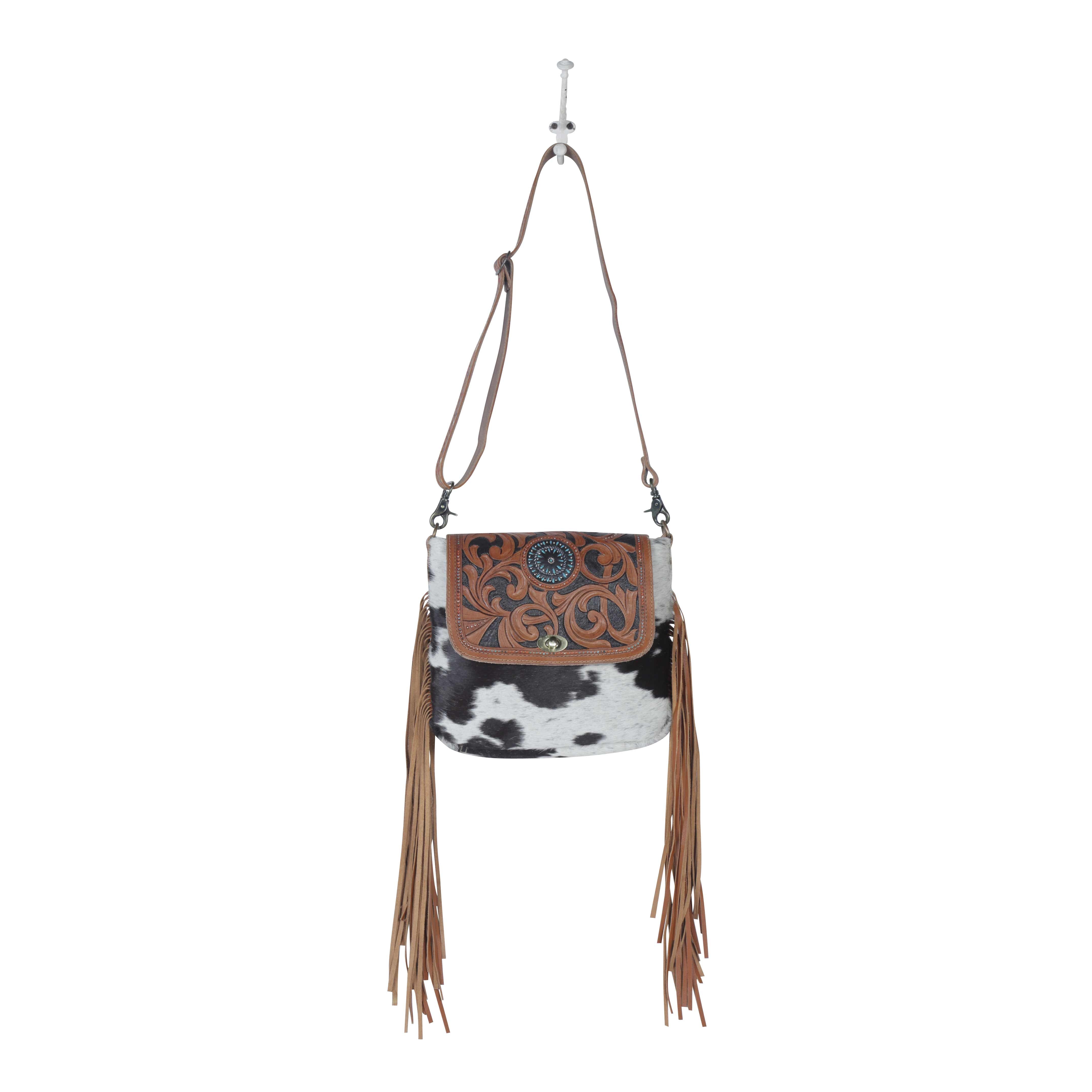Brown Boughs Hand-Tooled Bag - MyraUSA